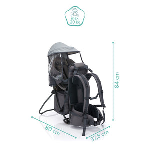 B-Ware fillikid Rückentrage Elite für Kinder ab 6 Monaten bis 20 kg grau mit Zubehör