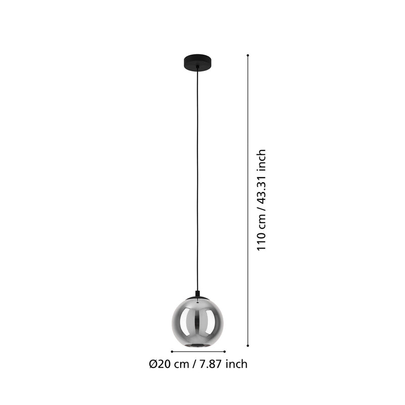 Eglo Hängeleuchte Pendelleuchte Ariscani LED Lampe dimmbar schwarz rauchgrau - 9002759986513