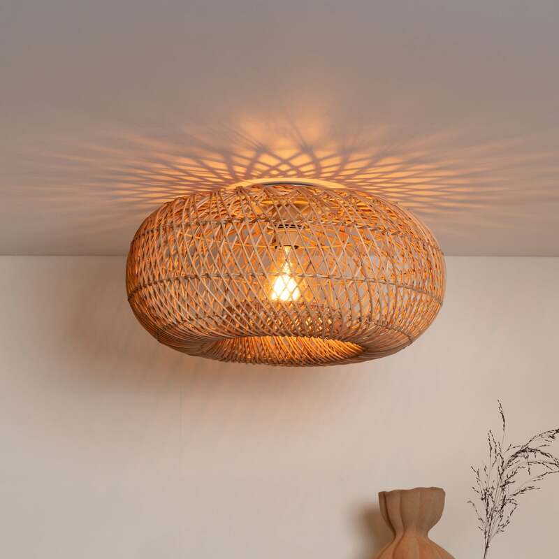 GOOD & MOJO Deckenleuchte Arizona LED E27 Bambus Lampe Leuchte natur Ø 50 cm - 8716248097130