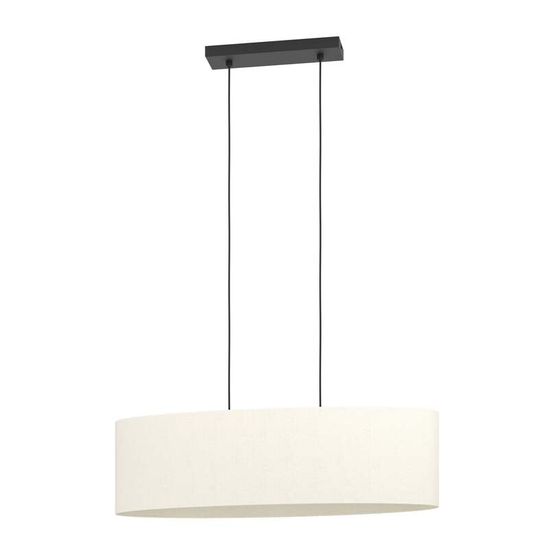 Hängeleuchte Febres 78 cm schwarz/weiß Stoff dimmbar von Eglo - 9008606312771