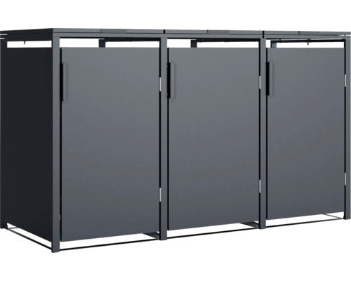 Konsta Mülltonnenbox Mülltonnenbox anthrazit für 3 x 240l Mülltonnen - 4306516693573