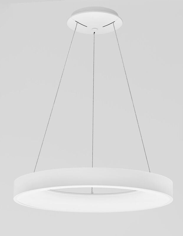 Nova Luce Pendelleuchte Hängeleuchte LED Weiß RANDO THIN Warmweiß dimmbar 60 cm - 5212017420213