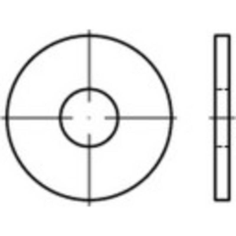 Toolcraft Unterlegscheiben 100 St. Innen-Durchmesser: 6.4 mm DIN 9021 Edelstahl - 4053199459827
