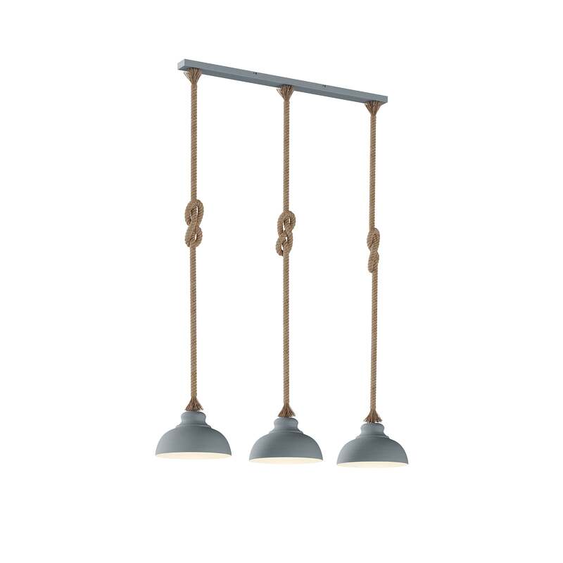Lindby Hängeleuchte Chaby 3-flammig LED Pendelleuchte dimmbar hellgrau 111cm - 4251096568585