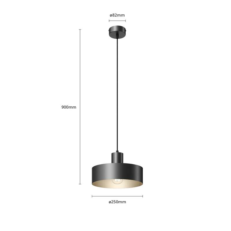 Sigma Lighting Hängeleuchte Rif LED Pendelleuchte dimmbar schwarz Ø25cm 90cm - 5902335263974