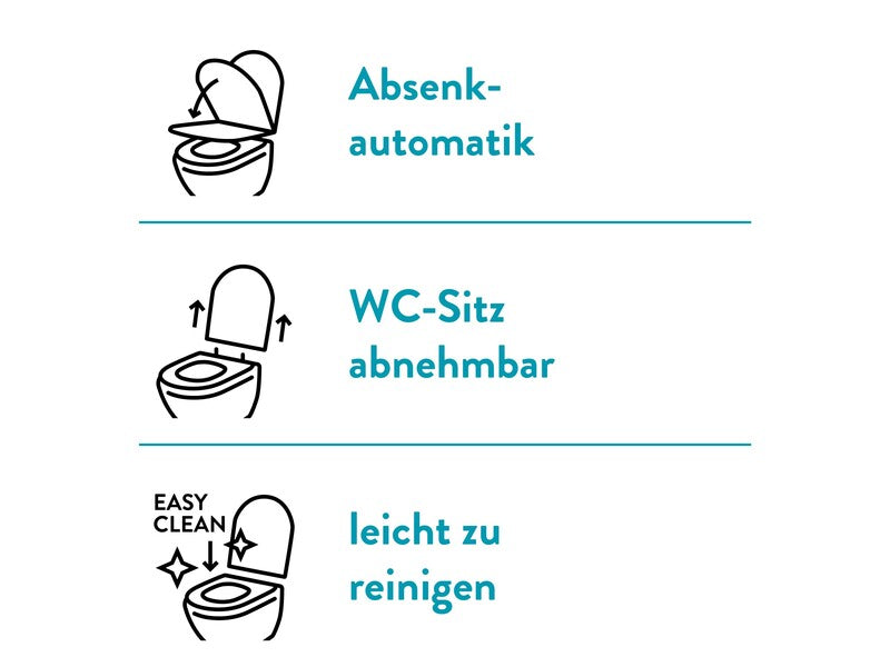 baliv Wand WC Kingston spülrandlos Keramik Toilette mit Absenkautomatik weiß - 4007874013392