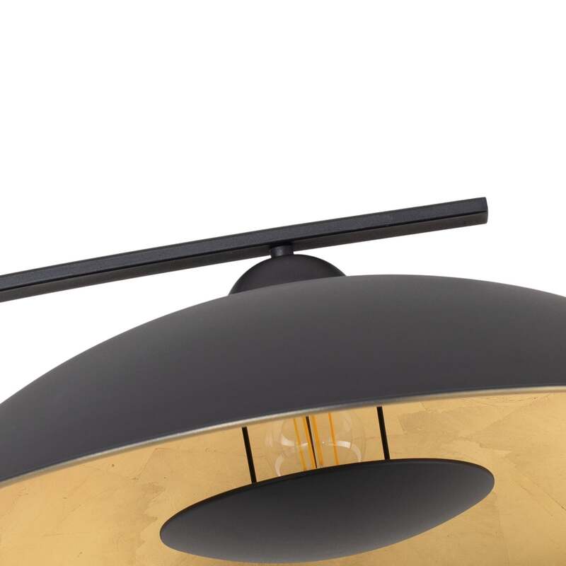 Lindby Bogenstehlampe Stehleuchte Emilienne schwarz goldfarben Wohnzimmer La574 - 4251096592771