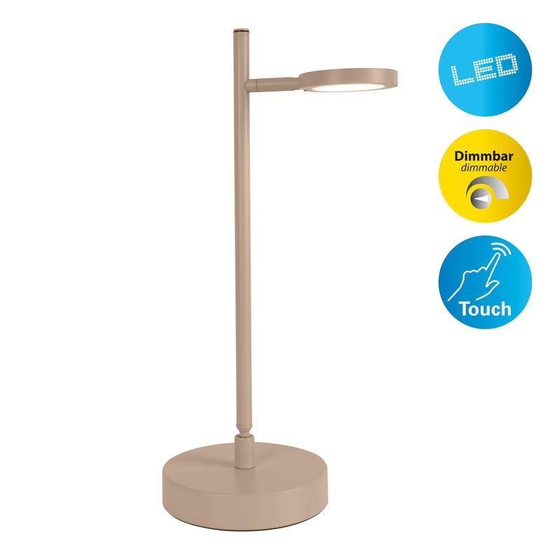 Näve LED Table Lamp Lupa, Beige, Height 45 Cm, Metal Touchdim - 4003222893166