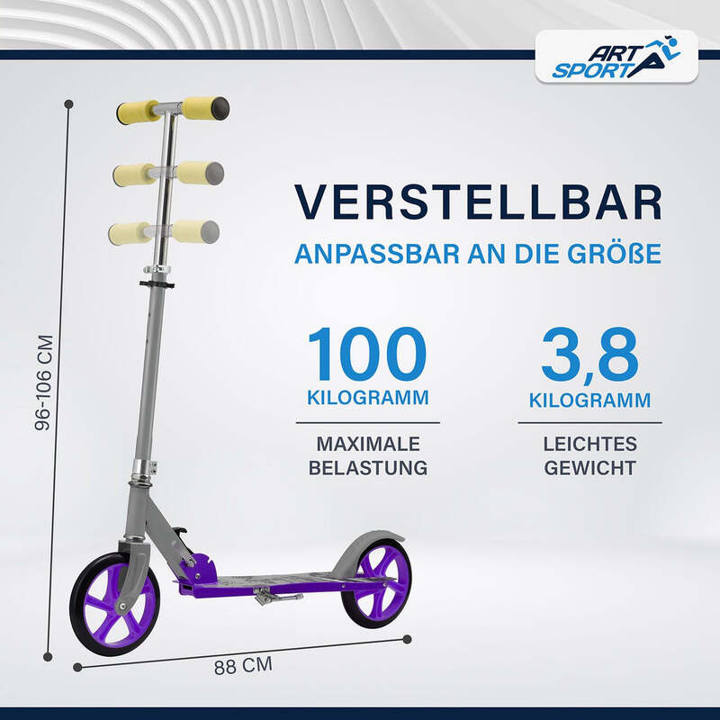 Cityroller Scooter Graffity XXL Räder Hinterradreibungsbremse Fußständer - 4260304765760
