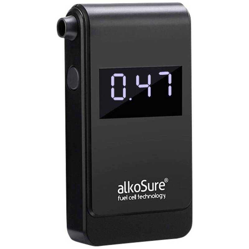 alkoSure Alkoholtester Testgerät Alkoholmessgerät Schwarz matt Display207 - 4064161326412