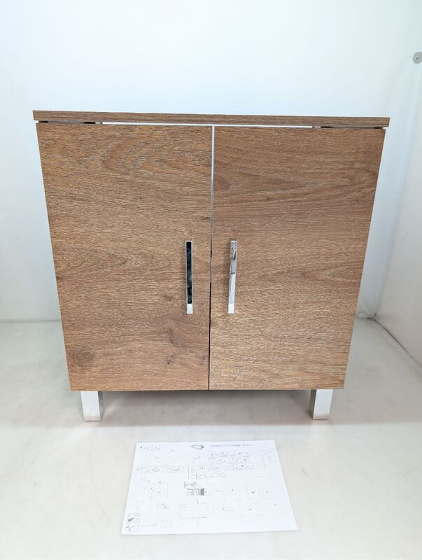 Waschtischunterschrank Walnuss-Dekor 60,2x38,5x56cm Badschrank Stauraum 2 Türen - 4007874152831