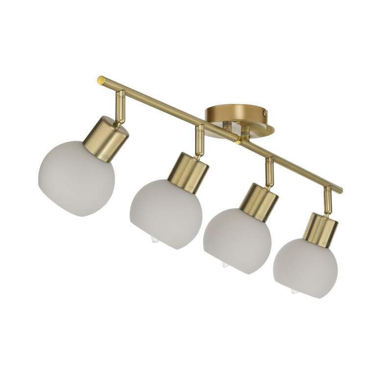 Lindby Deckenleuchte Deckenlampe Elaina messing Glas Opalglasschirme 4 flam940 - 6291106553307