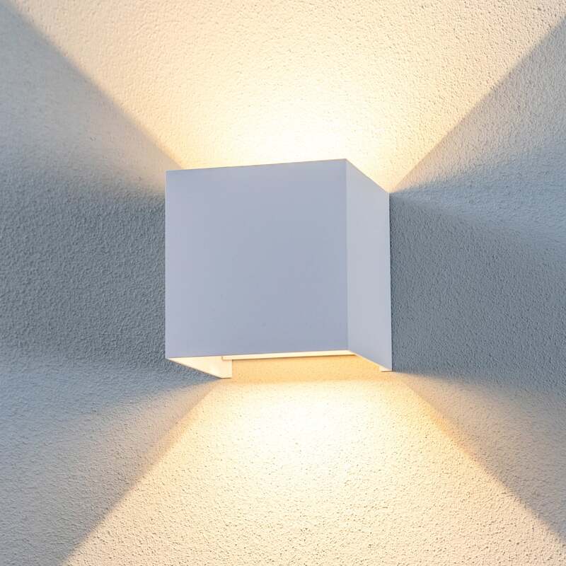 Lindby LED-Außenwandleuchte Nivar eckig weiß Metall IP54 5,4 W 360 lm - 4251911774276