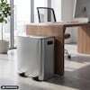 hjh OFFICE Mülleimer Clean 10 Eisen pulverbeschichtet Abfallbehälter grau 10L - 4064323130604