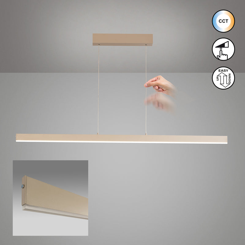FISCHER & HONSEL Hängelampe Silvano LED Pendelleuchte dimmbar creme 115cm CCT - 4003694611565