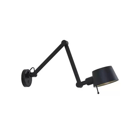 Lucande Wandleuchte Silka schwarz Metall 9,5 cm dimmbar E27 IP20 - 10020433