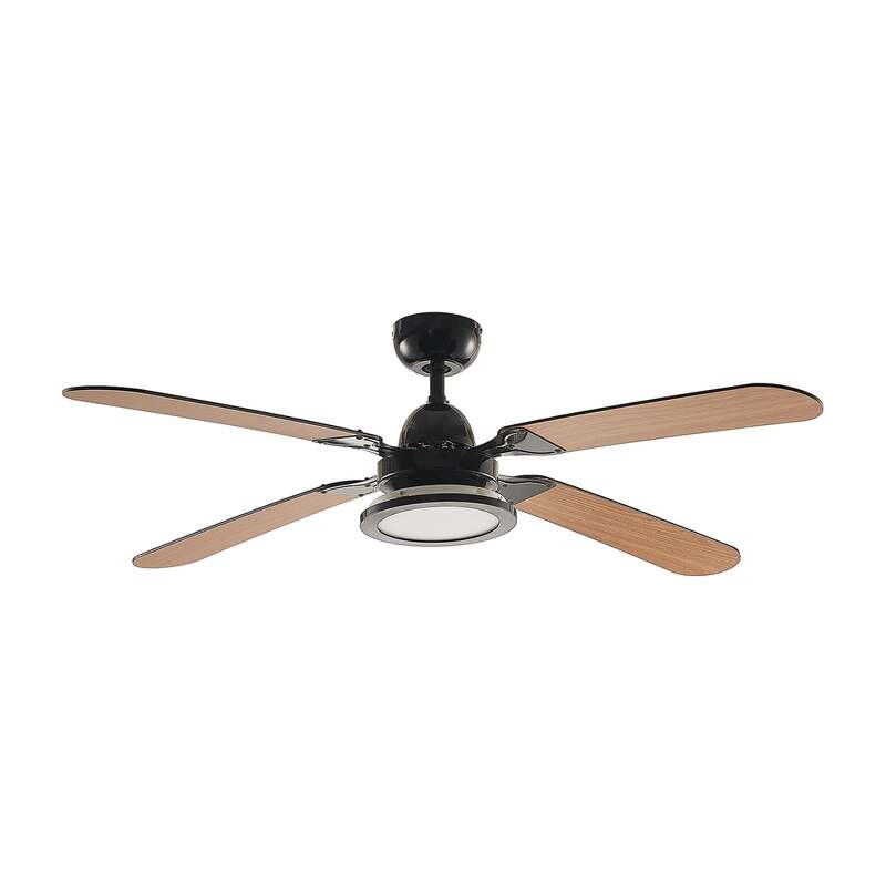 Lucande Deckenventilator Tedric LED Ventilator schwarz leise 133cm für Räume - 4251911744750
