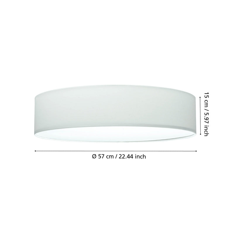 EGLO Pasteri Textil Deckenlampe Deckenleuchte Stoffschirm weiß SIEHE TEXT/FOTO - 9002759976118
