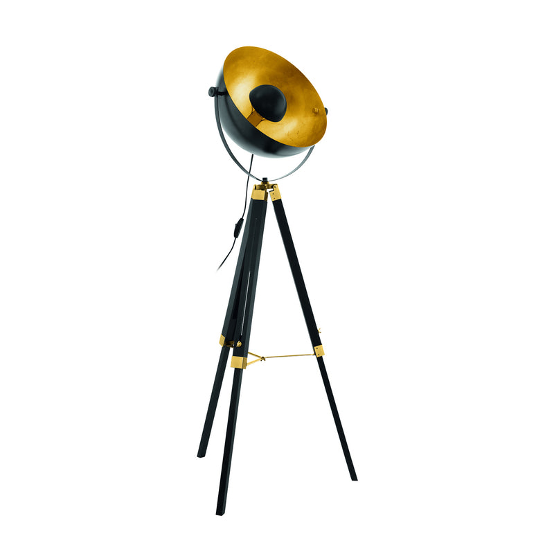 Stehlampe Covaleda Dreibein schwarz/gold höhenverstellbar 164 cm Eglo - 9002759496180