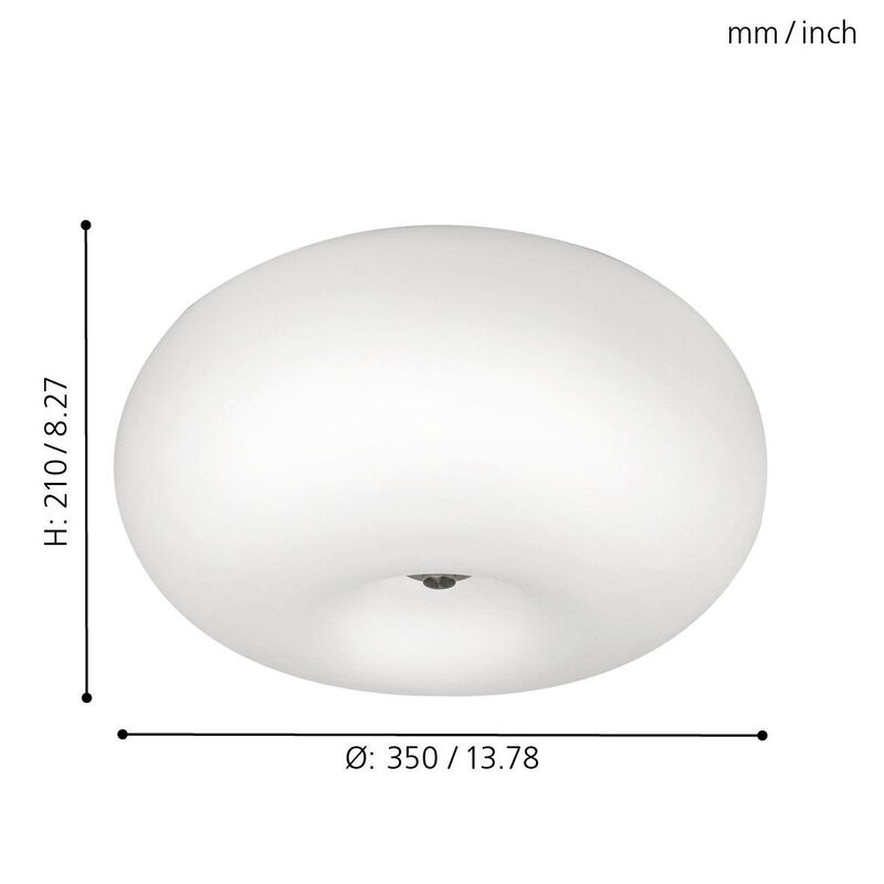 EGLO OPTICA Retrofit Wandleuchte Deckenlampe Lampe Leuchte 2-flg Glas Opal W323 - 9002759868123