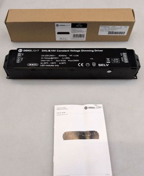 Deko Light LED Trafo Konstantspannung 12V 16,7A 200W IP20 schwarz 310x60x45mm - 4042943159571