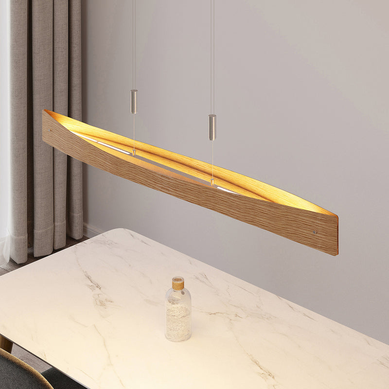 Lindby Hängeleuchte Pendelleuchte Beazina LED Lampe dimmbar Eiche Metall 118cm - 4251096597486