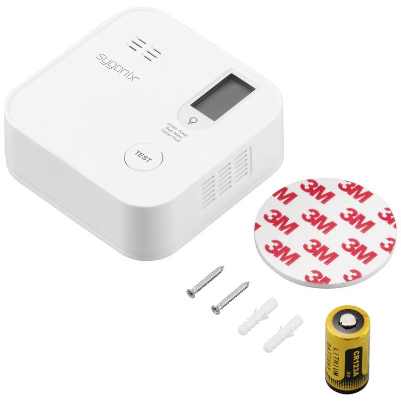 SYGONIX Kohlenmonoxid Melder V3 mit 10 Jahre Batterie, batteriebetrieben - 4064161313436