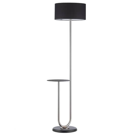 Euluna Stehleuchte Stehlampe Wohnzimmerleuchte Pongo mit Stoffschirm und Ablage - 8030626538603