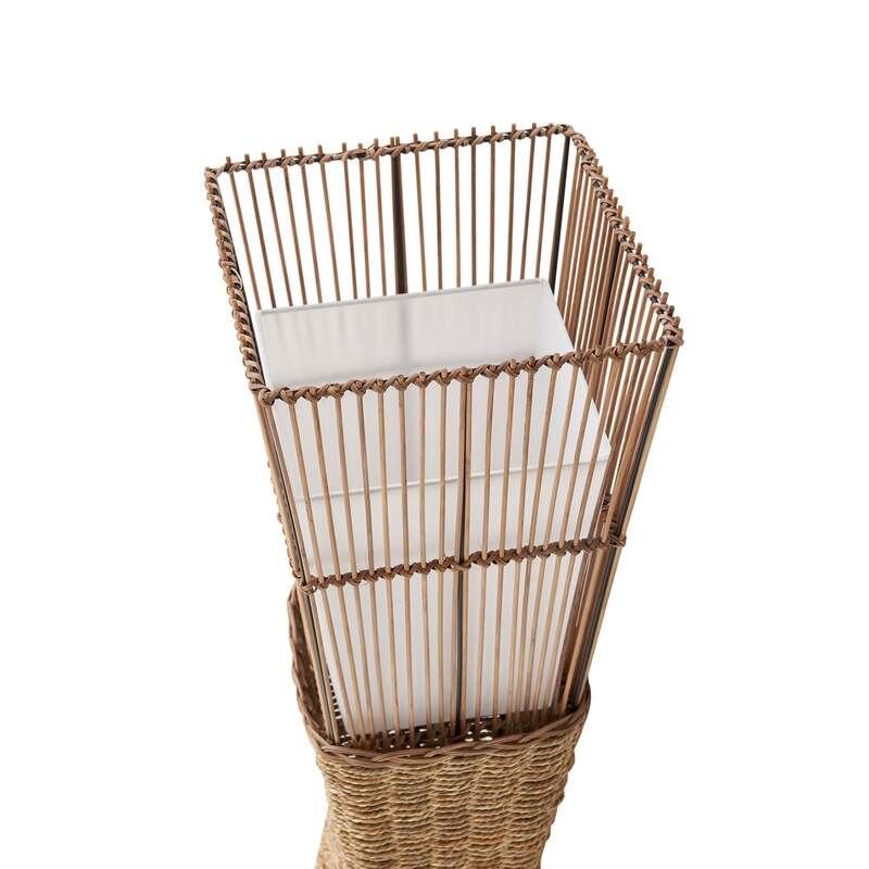 Lindby Stehleuchte Jacinto Bambus Hanf 130 cm 2x15W E27 Holzfarbe - 4251911792928
