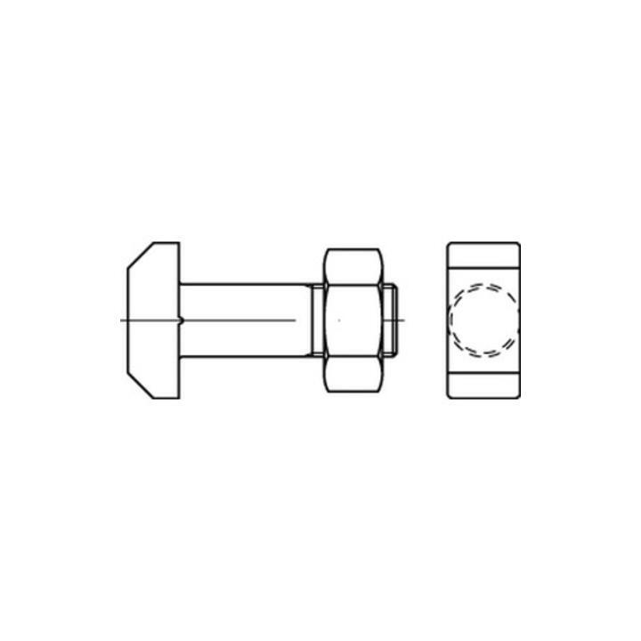 Reyher Hammerschraube Schraube DIN261 Hammerkopfschraube M12x60 Mutter 10 Stück - 4043952062845
