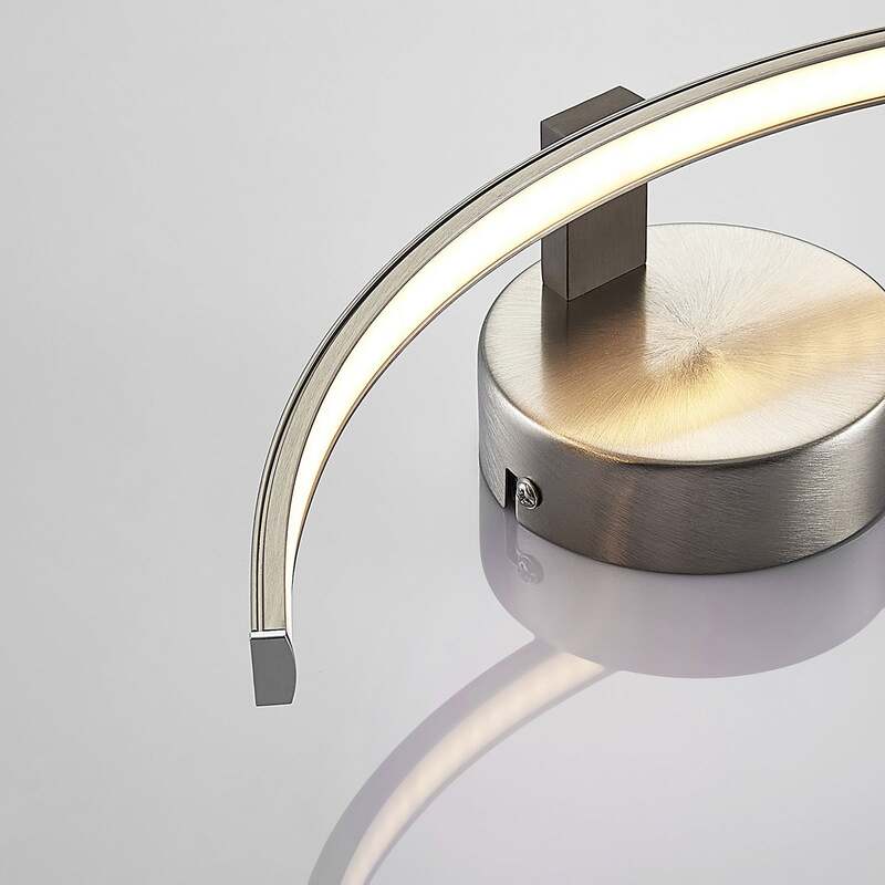 Lindby Wandleuchte Wandlampe LED Leuchte Iven nickel warmweiß Beleuchtung 34 cm - 4251096515190