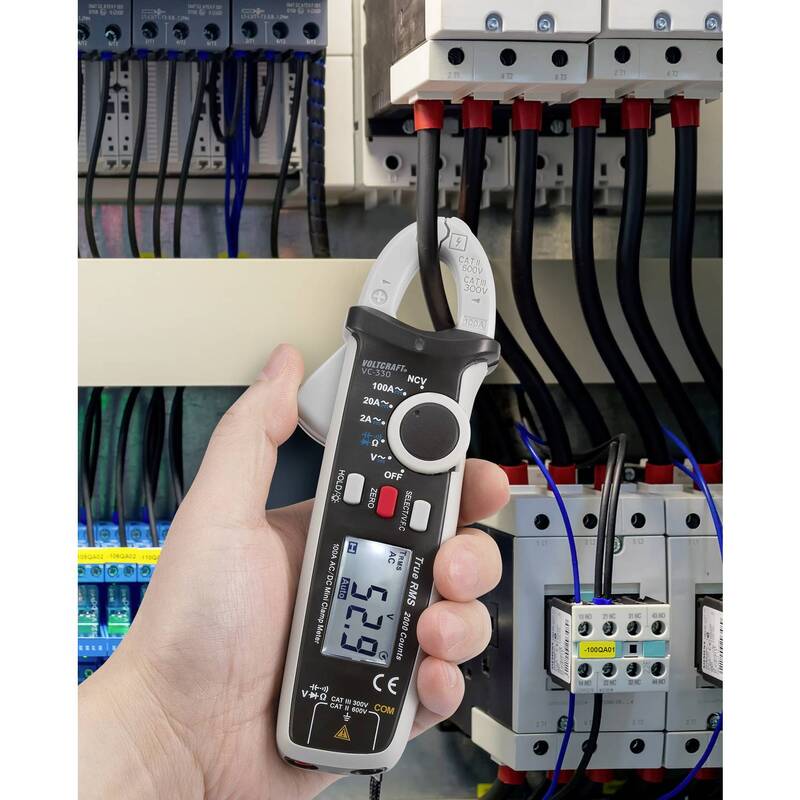 VOLTCRAFT MINI-STROMZANGE VC-330 AC/DC Multimeter mit TrueRMS und Displaybele... - 4016138958751