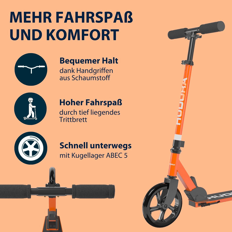 HUDORA Scooter Start 200 faltbar orange für Kinder ab 4 Jahren bis 100 kg - 4005998144831