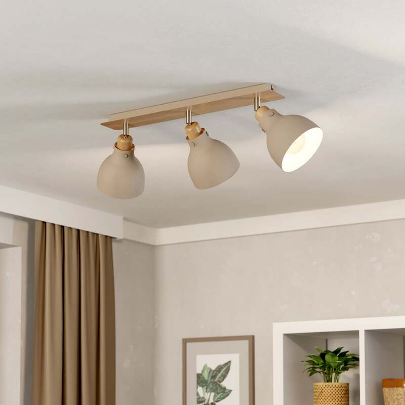 Eglo Deckenleuchte Lampe Arrecife LED dimmbar 3-flammig sand braun 74,5x14,5cm - 9008606262045