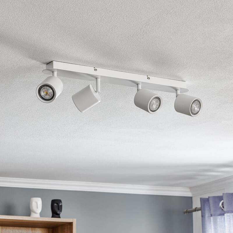 Modo Deckenspot Strahler Deckenlampe Leuchte Edelstahl Kunststoff Weiß 4-flg - 5907565914276