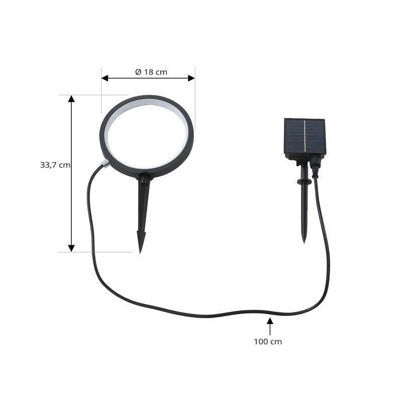 Lindby Solar Gartenleuchte Syrene LED Außenlampe Poller schwarz 33,7cm IP65 - 4251911775457