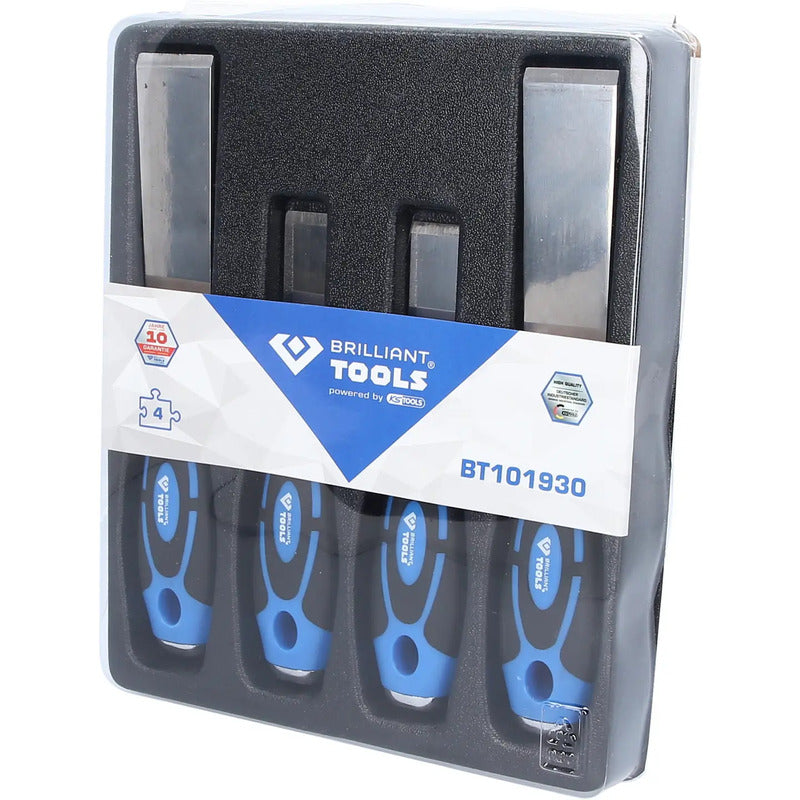 Brilliant Tools Schaber Satz Edelstahl 4-teilig rostfrei 94mm Klingenlänge 590g - 4042146866795