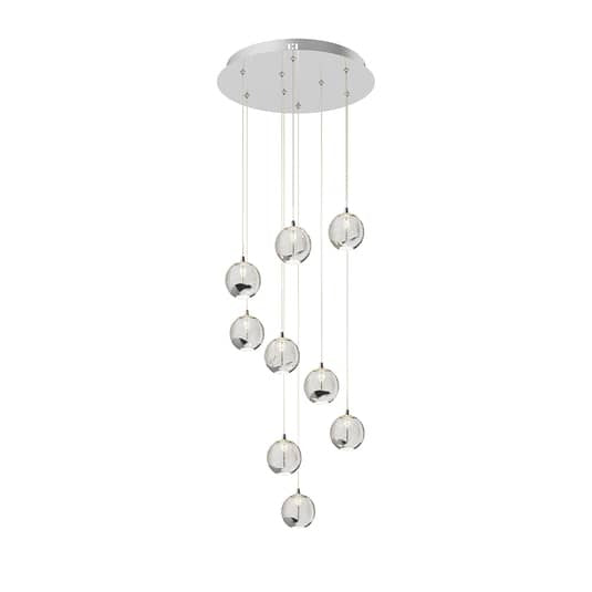 Lucande Hayley LED-Hängeleuchte Hängelampe Lampe Wohnzimmerlampe 9-flammig chrom - 4251096583410