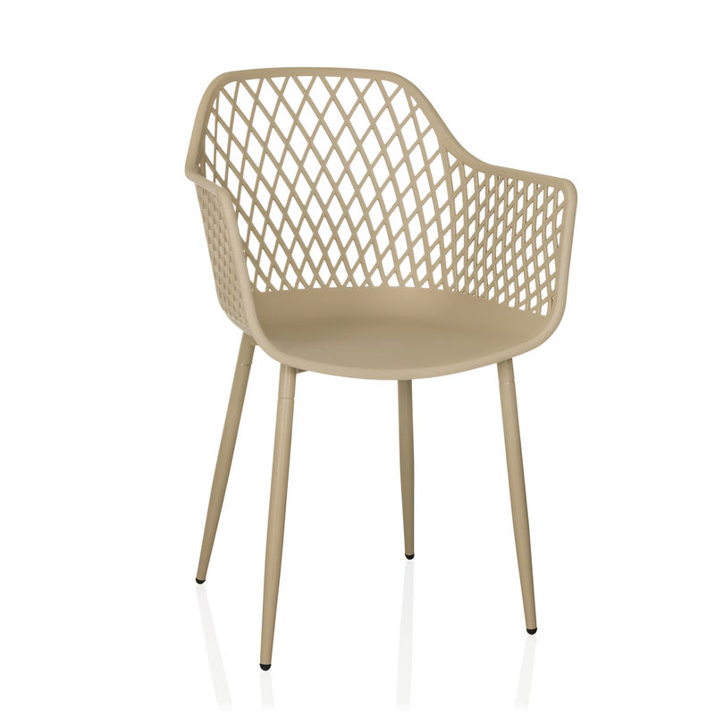 hjh LIVING Stuhl Gartenstuhl BEGIO L Outdoorstuhl Kunststoff Beige SIEHE TEXT - 4064323107200