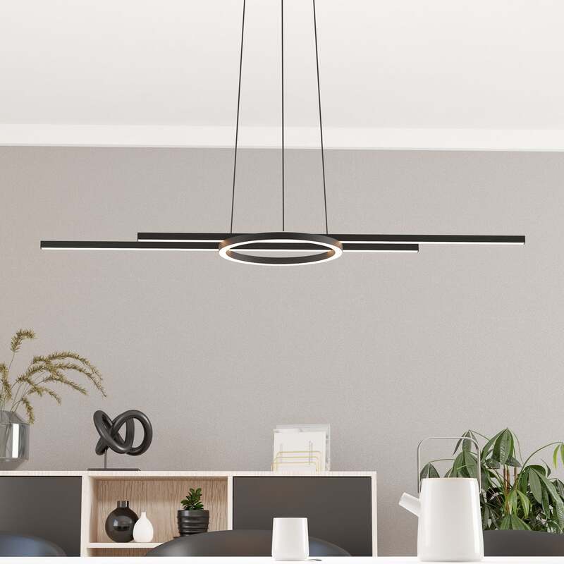 Eglo LED Hängeleuchte Zillerio-Z dimmbar schwarz CCT Lichtfarbe 116x30cm - 9008606240593
