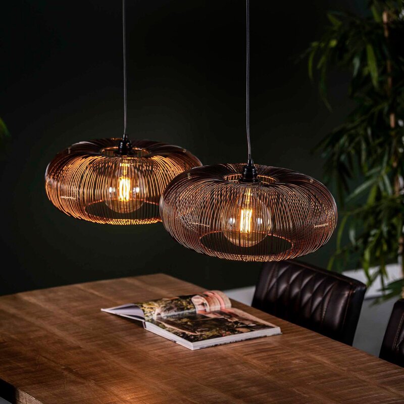 Zijlstra Hängeleuchte Rippberg Pendelleuchte Deckenlampe schwarz zweiflammig - 8713244083785
