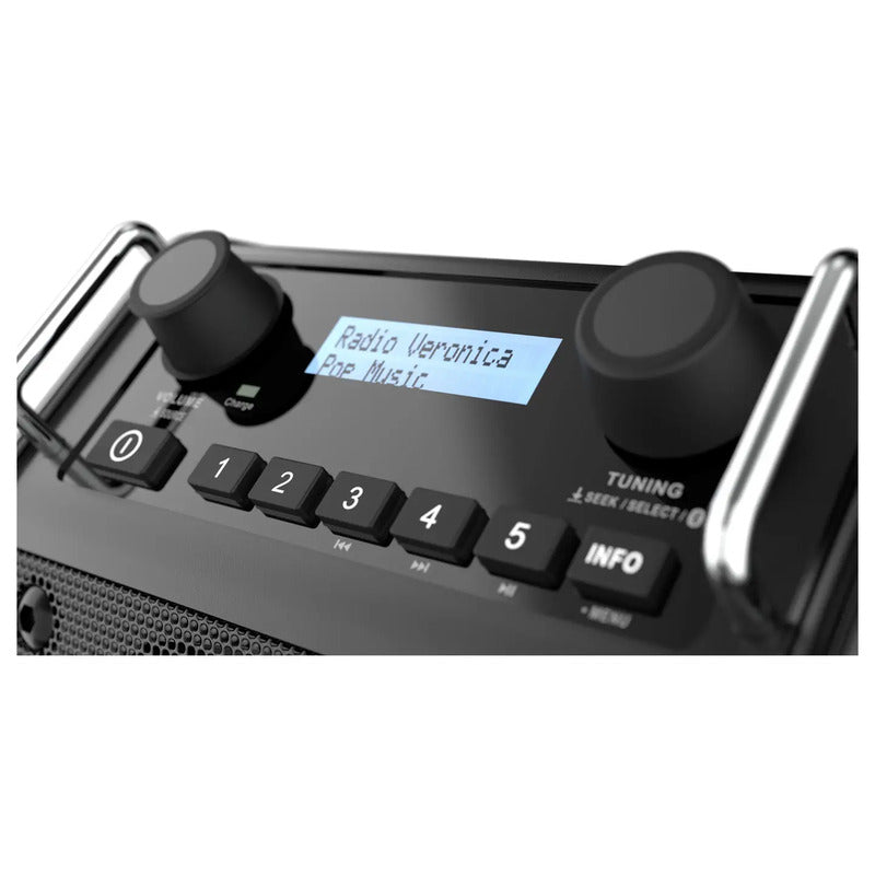 PerfectPro DPR2-18V DAB+ Baustellenradio 4W spritzwassergeschützt schwarz - 8719689465537