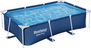 B-Ware Bestway Steel Pro Frame Pool 259x170x61cm dunkelblau eckig ohne Pumpe