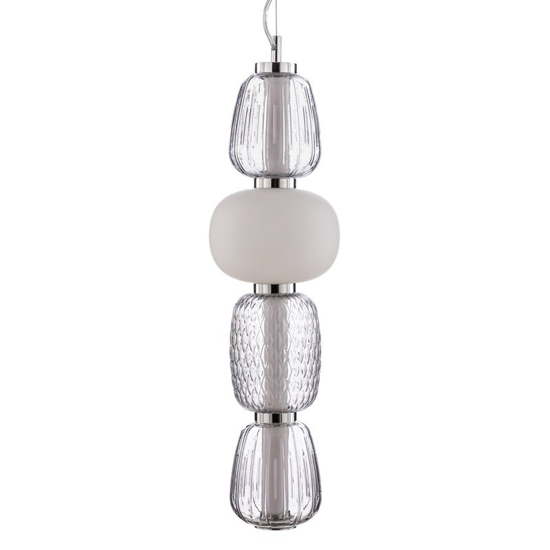 Lucande Pendelleuchte Hängeleuchte LED Glas grau weiß Wohnzimmer Essbereich Küch - 4251911778496