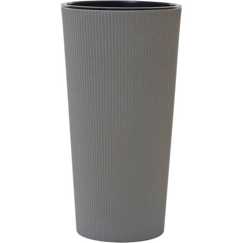 Siena Garden Pflanzgefäß LOCON STRIPE Grau 57cm x 30cm Polypropylen Holzfasern - 4055938535670