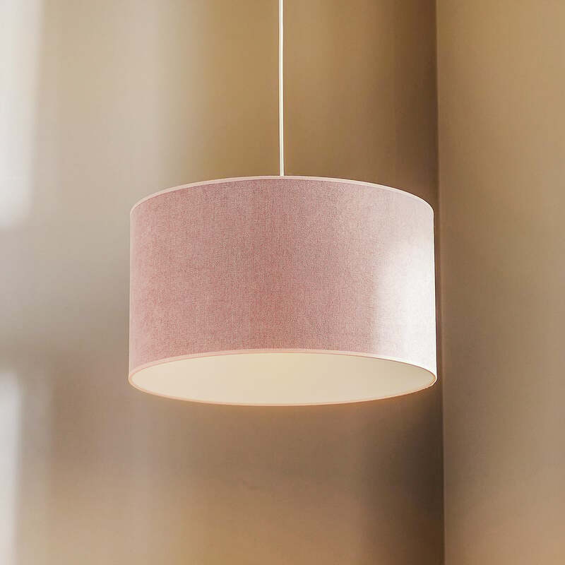 Hängeleuchte Pastell Roller rosa LED Pendelleuchte Lampe dimmbar Textil 25cm - 5903689181341