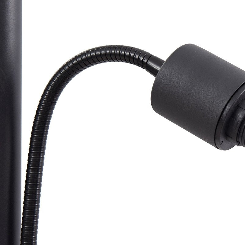 Lindby Stehleuchte Nehemia schwarz Glas Leselicht 185 cm Stehlampe Lampe Leuchte - 4251911793345