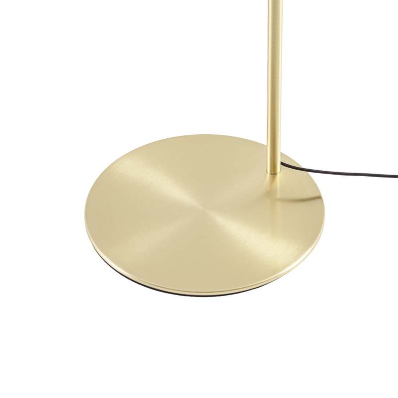 Lucande Stehleuchte Tenebra LED dimmbar Lampe Messing Weiß 150cm 570 Lumen - 4255830913747