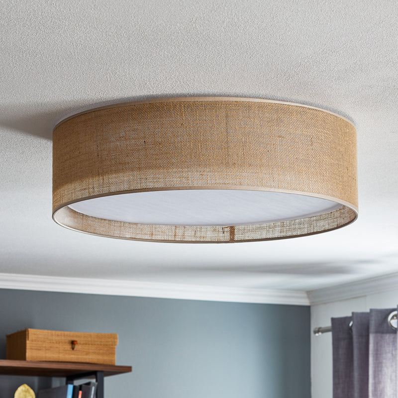 TK Lighting Deckenleuchte Juta LED Lampe Leuchte dimmbar braun weiß Ø60cm 16,5cm - 5901780565848