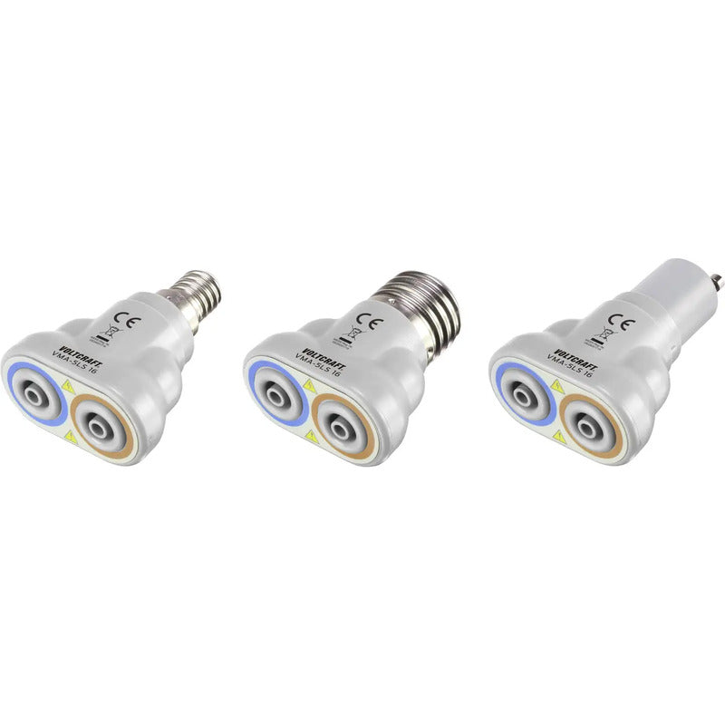 Voltcraft Messadapter VMA-5LS 16 E27 E14 GU10 Adapter berührungssicher 3-teilig - 4053199543830